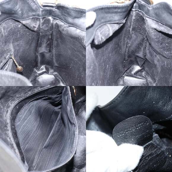 GUCCI Bamboo Handbag Leather Black Gold 001 2058 1577 0 - Picture 12 of 12